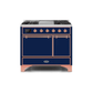 ILVE 40 Inch Majestic II Series Natural/ Propane Gas Burner and Electric Oven Range with 6 Sealed Burners UMD10FDQNS3