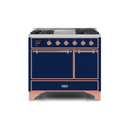 ILVE 40 Inch Majestic II Series Natural/ Propane Gas Burner and Electric Oven Range with 6 Sealed Burners UMD10FDQNS3
