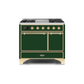 ILVE 40 Inch Majestic II Series Natural/ Propane Gas Burner and Electric Oven Range with 6 Sealed Burners UMD10FDQNS3