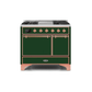 ILVE 40 Inch Majestic II Series Natural/ Propane Gas Burner and Electric Oven Range with 6 Sealed Burners UMD10FDQNS3