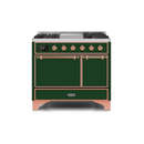 ILVE 40 Inch Majestic II Series Natural/ Propane Gas Burner and Electric Oven Range with 6 Sealed Burners UMD10FDQNS3
