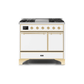 ILVE 40 Inch Majestic II Series Natural/ Propane Gas Burner and Electric Oven Range with 6 Sealed Burners UMD10FDQNS3