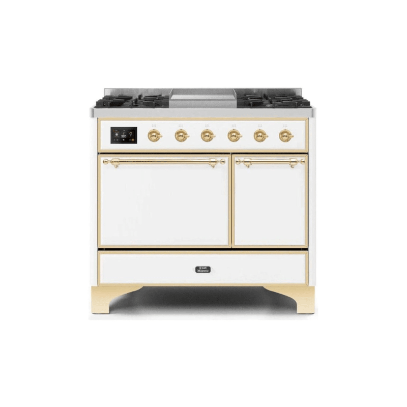 ILVE 40 Inch Majestic II Series Natural/ Propane Gas Burner and Electric Oven Range with 6 Sealed Burners UMD10FDQNS3