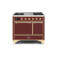 ILVE 40 Inch Majestic II Series Natural/ Propane Gas Burner and Electric Oven Range with 6 Sealed Burners UMD10FDQNS3