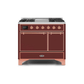 ILVE 40 Inch Majestic II Series Natural/ Propane Gas Burner and Electric Oven Range with 6 Sealed Burners UMD10FDQNS3