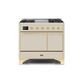 ILVE 40 Inch Majestic II Series Natural/ Propane Gas Burner and Electric Oven Range with 6 Sealed Burners UMD10FDQNS3