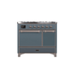 ILVE 40 Inch Majestic II Series Natural/ Propane Gas Burner and Electric Oven Range with 6 Sealed Burners UMD10FDQNS3