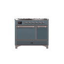 ILVE 40 Inch Majestic II Series Natural/ Propane Gas Burner and Electric Oven Range with 6 Sealed Burners UMD10FDQNS3