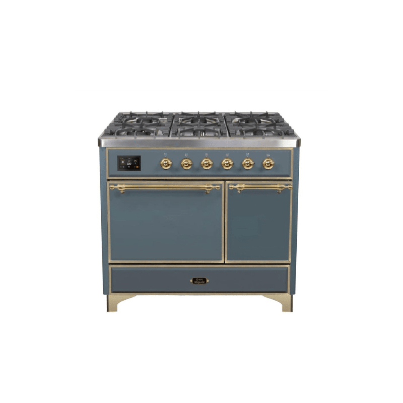 ILVE 40 Inch Majestic II Series Natural/ Propane Gas Burner and Electric Oven Range with 6 Sealed Burners UMD10FDQNS3