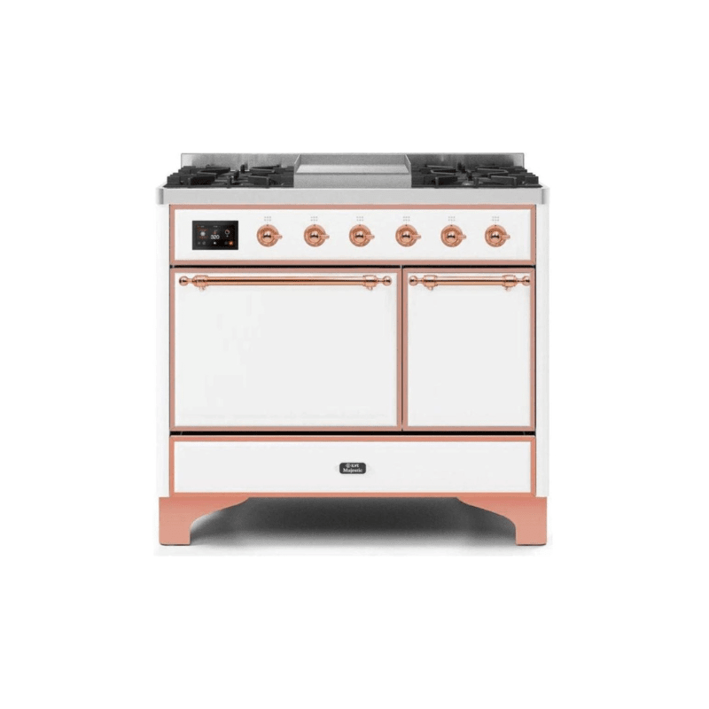 ILVE 40 Inch Majestic II Series Natural/ Propane Gas Burner and Electric Oven Range with 6 Sealed Burners UMD10FDQNS3