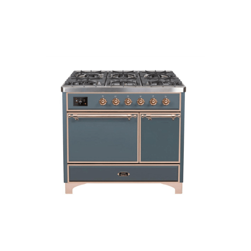 ILVE 40 Inch Majestic II Series Natural/ Propane Gas Burner and Electric Oven Range with 6 Sealed Burners UMD10FDQNS3