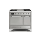 ILVE 40 Inch Majestic II Series Natural/ Propane Gas Burner and Electric Oven Range with 6 Sealed Burners UMD10FDQNS3