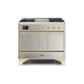 ILVE 40 Inch Majestic II Series Natural/ Propane Gas Burner and Electric Oven Range with 6 Sealed Burners UMD10FDQNS3