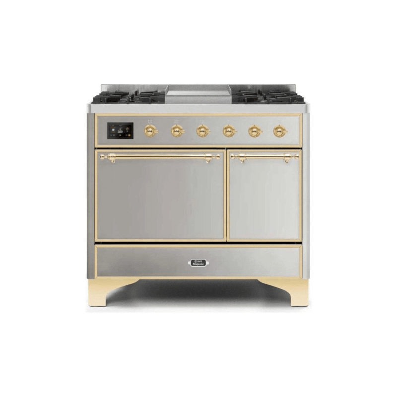 ILVE 40 Inch Majestic II Series Natural/ Propane Gas Burner and Electric Oven Range with 6 Sealed Burners UMD10FDQNS3