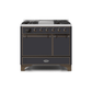 ILVE 40 Inch Majestic II Series Natural/ Propane Gas Burner and Electric Oven Range with 6 Sealed Burners UMD10FDQNS3
