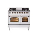 ILVE 40" Nostalgie II Series Freestanding Double Oven Dual Fuel Range