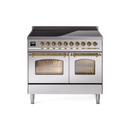 ILVE 40" Nostalgie II Series Freestanding Electric Double Oven Range with 6 Elements, Triple Glass Cool Door, Convection Oven, TFT Oven Control Display and Child Lock - UPDI406NMP