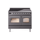 ILVE 40" Nostalgie II Series Freestanding Electric Double Oven Range with 6 Elements, Triple Glass Cool Door, Convection Oven, TFT Oven Control Display and Child Lock - UPDI406NMP