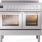 ILVE 40" Professional Plus II Series Freestanding Electric Double Oven Range with 5 Elements, Triple Glass Cool Door, Convection Oven, TFT Oven Control Display and Child Lock - UPDI406WMP