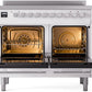 ILVE 40" Professional Plus II Series Freestanding Electric Double Oven Range with 5 Elements, Triple Glass Cool Door, Convection Oven, TFT Oven Control Display and Child Lock - UPDI406WMP