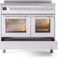 ILVE 40" Professional Plus II Series Freestanding Electric Double Oven Range with 5 Elements, Triple Glass Cool Door, Convection Oven, TFT Oven Control Display and Child Lock - UPDI406WMP