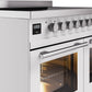 ILVE 40" Professional Plus II Series Freestanding Electric Double Oven Range with 5 Elements, Triple Glass Cool Door, Convection Oven, TFT Oven Control Display and Child Lock - UPDI406WMP