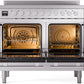 ILVE 40" Professional Plus II Series Freestanding Electric Double Oven Range with 5 Elements, Triple Glass Cool Door, Convection Oven, TFT Oven Control Display and Child Lock - UPDI406WMP