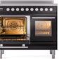 ILVE 40" Professional Plus II Series Freestanding Electric Double Oven Range with 5 Elements, Triple Glass Cool Door, Convection Oven, TFT Oven Control Display and Child Lock - UPDI406WMP