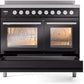 ILVE 40" Professional Plus II Series Freestanding Electric Double Oven Range with 5 Elements, Triple Glass Cool Door, Convection Oven, TFT Oven Control Display and Child Lock - UPDI406WMP
