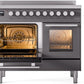 ILVE 40" Professional Plus II Series Freestanding Electric Double Oven Range with 5 Elements, Triple Glass Cool Door, Convection Oven, TFT Oven Control Display and Child Lock - UPDI406WMP