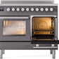 ILVE 40" Professional Plus II Series Freestanding Electric Double Oven Range with 5 Elements, Triple Glass Cool Door, Convection Oven, TFT Oven Control Display and Child Lock - UPDI406WMP