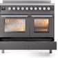 ILVE 40" Professional Plus II Series Freestanding Electric Double Oven Range with 5 Elements, Triple Glass Cool Door, Convection Oven, TFT Oven Control Display and Child Lock - UPDI406WMP