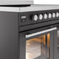 ILVE 40" Professional Plus II Series Freestanding Electric Double Oven Range with 5 Elements, Triple Glass Cool Door, Convection Oven, TFT Oven Control Display and Child Lock - UPDI406WMP