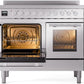 ILVE 40" Professional Plus II Series Freestanding Electric Double Oven Range with 5 Elements, Triple Glass Cool Door, Convection Oven, TFT Oven Control Display and Child Lock - UPDI406WMP
