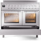 ILVE 40" Professional Plus II Series Freestanding Electric Double Oven Range with 5 Elements, Triple Glass Cool Door, Convection Oven, TFT Oven Control Display and Child Lock - UPDI406WMP