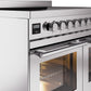 ILVE 40" Professional Plus II Series Freestanding Electric Double Oven Range with 5 Elements, Triple Glass Cool Door, Convection Oven, TFT Oven Control Display and Child Lock - UPDI406WMP