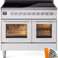 ILVE 40" Professional Plus II Series Freestanding Electric Double Oven Range with 5 Elements, Triple Glass Cool Door, Convection Oven, TFT Oven Control Display and Child Lock - UPDI406WMP