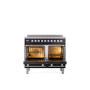 ILVE 40" Professional Plus II Series Freestanding Electric Double Oven Range with 5 Elements, Triple Glass Cool Door - UPDI406WMP