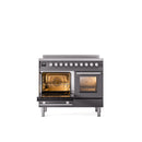 ILVE 40" Professional Plus II Series Freestanding Electric Double Oven Range with 5 Elements, Triple Glass Cool Door - UPDI406WMP