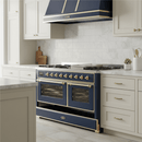 ILVE Majestic II 48 Inch Dual Fuel Range, Double Oven, 8 Burners & Griddle UM12FDNS3