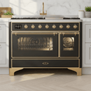 ILVE Majestic II 48 Inch Dual Fuel Range, Double Oven, 8 Burners & Griddle UM12FDNS3