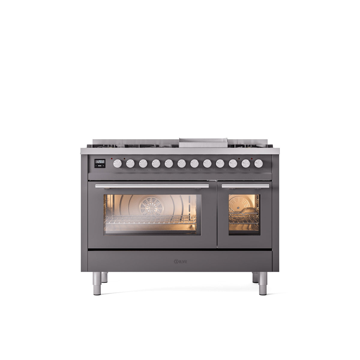 ILVE 48-Inch Professional Plus II Freestanding Dual Fuel Range with 8 Sealed Burner - UP48FWMP