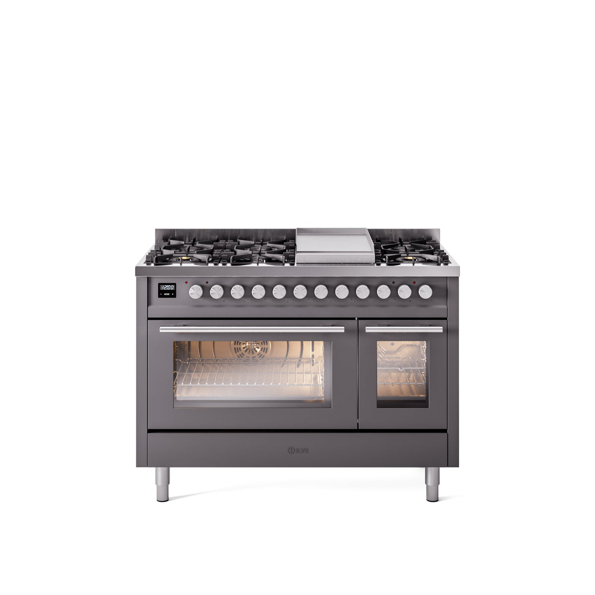 ILVE 48-Inch Professional Plus II Freestanding Dual Fuel Range with 8 Sealed Burner - UP48FWMP