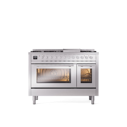 ILVE 48-Inch Professional Plus II Freestanding Dual Fuel Range with 8 Sealed Burner - UP48FWMP