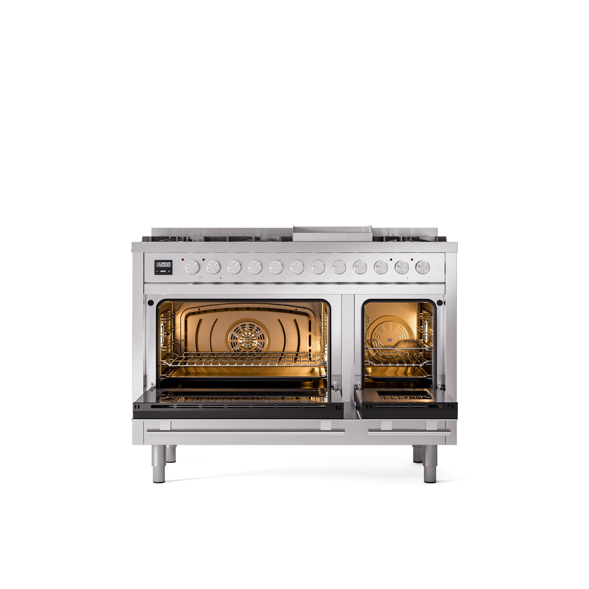 ILVE 48-Inch Professional Plus II Freestanding Dual Fuel Range with 8 Sealed Burner - UP48FWMP