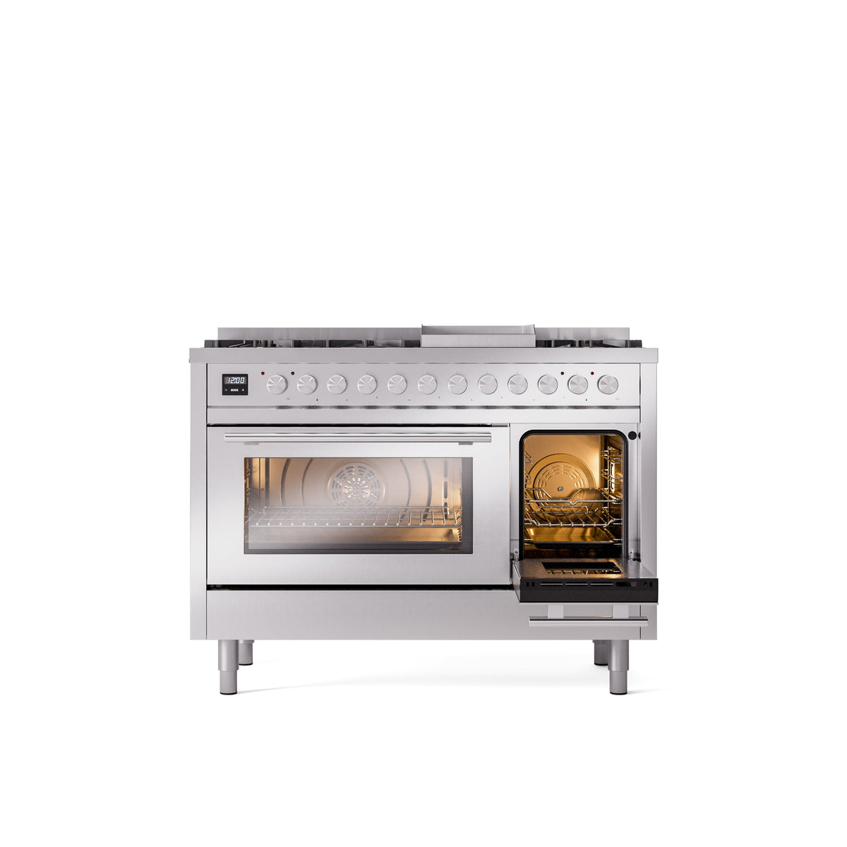 ILVE 48-Inch Professional Plus II Freestanding Dual Fuel Range with 8 Sealed Burner - UP48FWMP