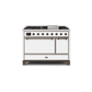 ILVE 48 Inch Majestic II Series Freestanding Dual Fuel Liquid Propane Range with 8 Sealed Brass Non Stick Coated Burners and Griddle UM12FDQNS3