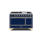 ILVE 48 Inch Majestic II Series Freestanding Dual Fuel Liquid Propane Range with 8 Sealed Brass Non Stick Coated Burners and Griddle UM12FDQNS3