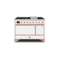 ILVE 48 Inch Majestic II Series Freestanding Dual Fuel Liquid Propane Range with 8 Sealed Brass Non Stick Coated Burners and Griddle UM12FDQNS3