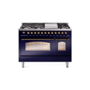 ILVE nostalgie range 48 in navy blue with gold knobs